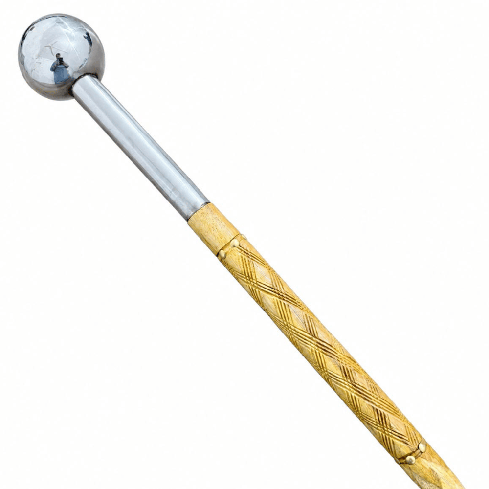 Premium Wooden imam masjed stick Silver Handle (ARTICLE 3 CAMEL)