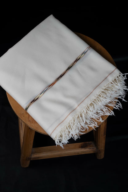 Premium 72 Wool White Shawl