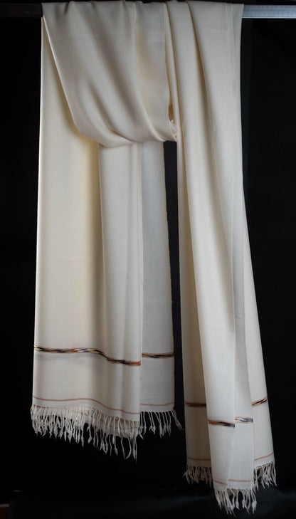 Premium 72 Wool White Shawl