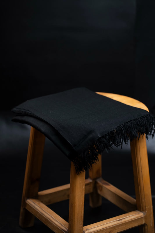 Premium 72 Wool Plan Black Shawl